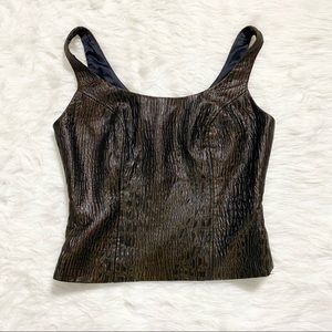 DONALD DEAL Brown Print Top